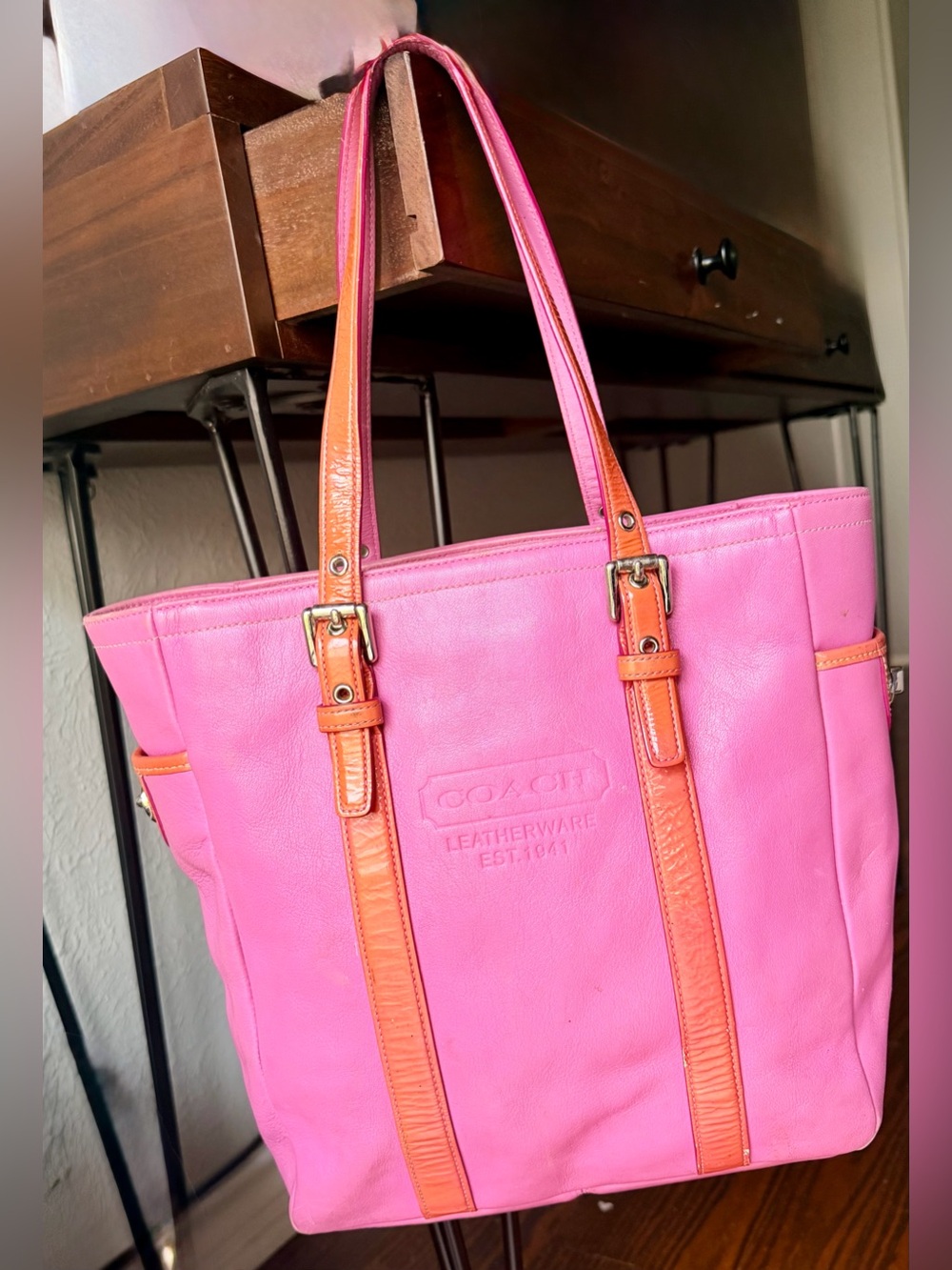 Coach Gallery Pink Leather Tote